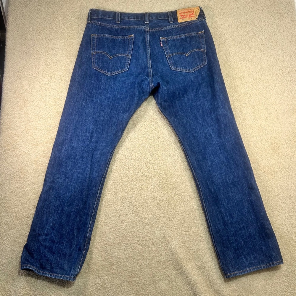 Levi Strauss 501 Original Fit Button Fly Jeans Dark Wash Mens W38 L32 - Picture 6 of 8